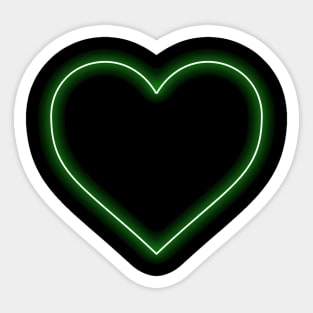 Green Neon Heart - Love Valentines Sticker